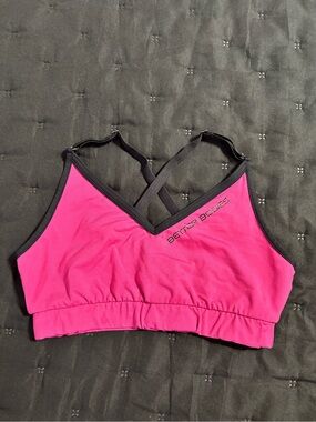 BETTER BODIES Hot Pink Sports Bra with Black Trim